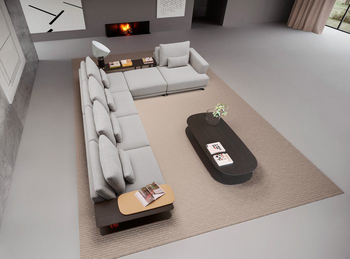 sofa Pulse flexible que aporta calidez y confort a espacios de la firma Joquer. descubrelo en MGF Muebles Garcia Ferrer