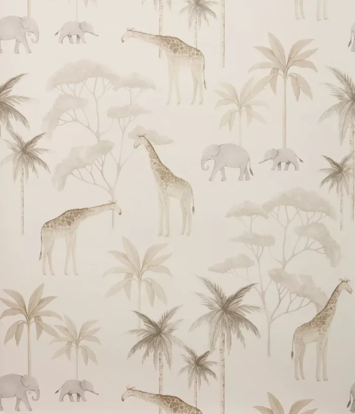 Savannah beige safari wallpaper