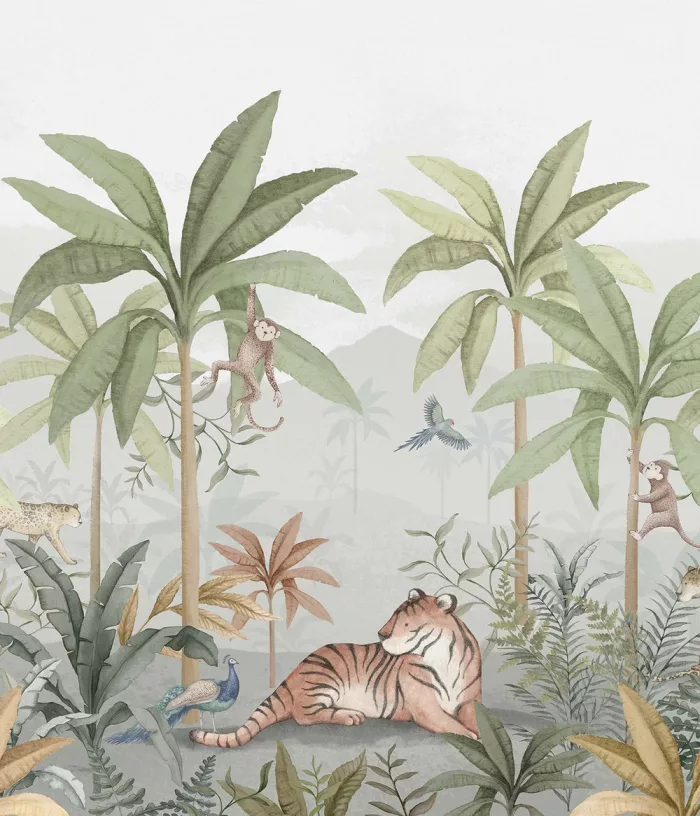 Wild Jungle Mural wallpaper