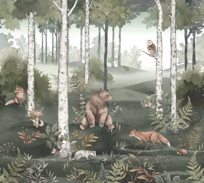 Wild Forest Mural wallpaper